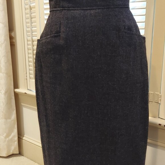 Vintage Peruvian Connection Charcoal Gray Wool/Alpaca Skirt & Sweater Set Size S - Picture 7 of 14